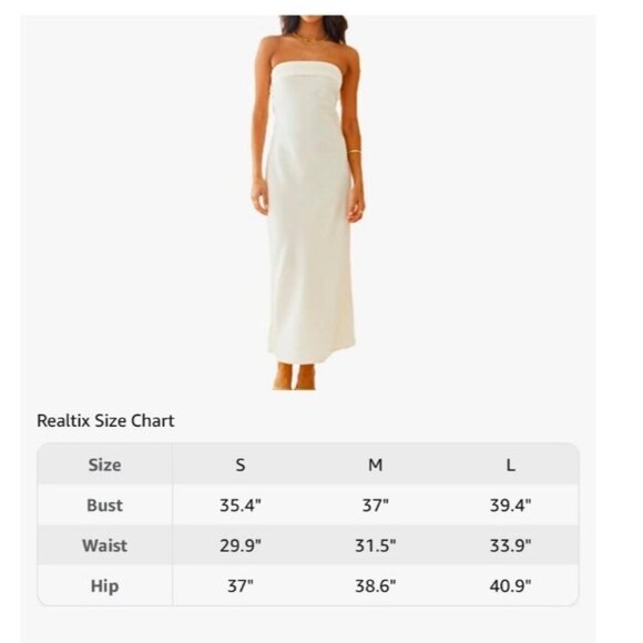 Realtix White backless Dress Party Wedding White Long Dress Size L - Picture 9 of 12